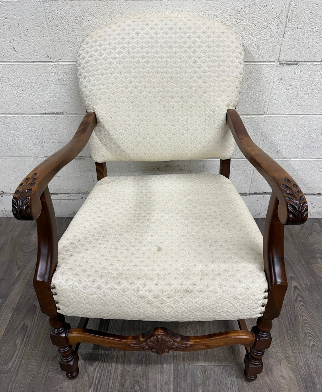 Vintage Spanish Revival Walnut Armchair
