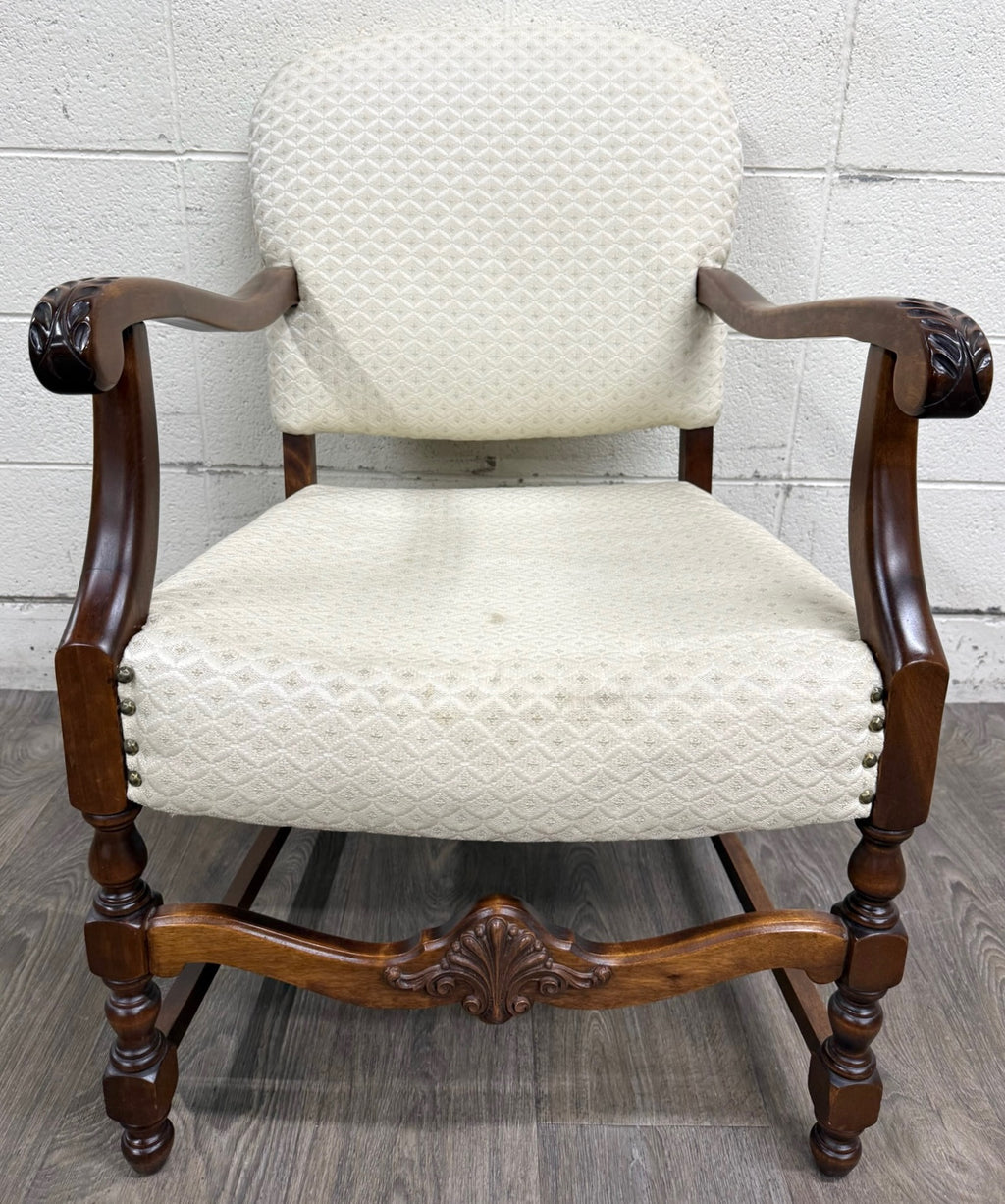 Vintage Spanish Revival Walnut Armchair