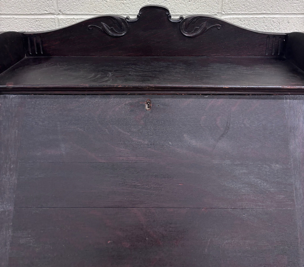 Antique Victorian Petite Secretary Desk with Storage and Key