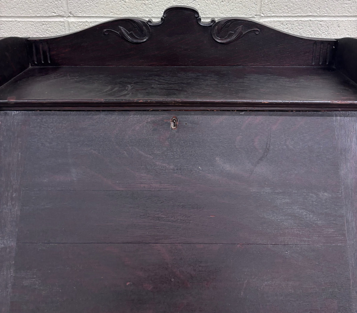 Antique Victorian Petite Secretary Desk with Storage and Key
