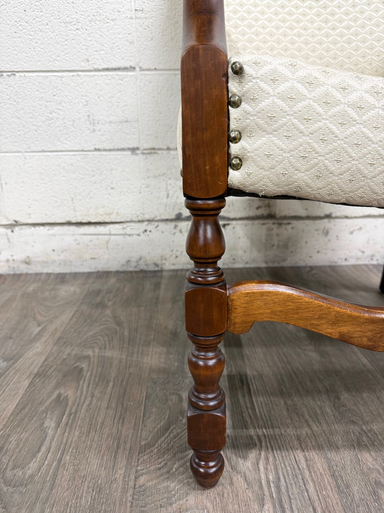 Vintage Spanish Revival Walnut Armchair