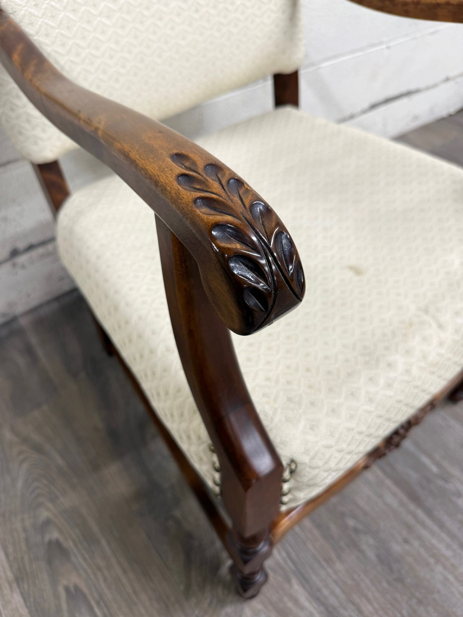 Vintage Spanish Revival Walnut Armchair