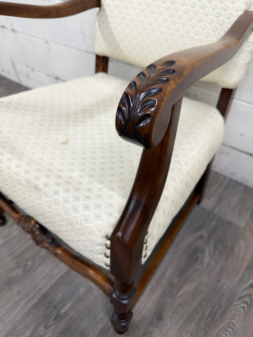Vintage Spanish Revival Walnut Armchair