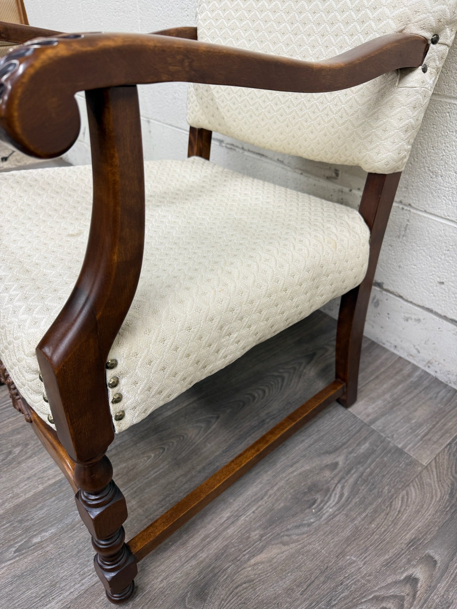 Vintage Spanish Revival Walnut Armchair
