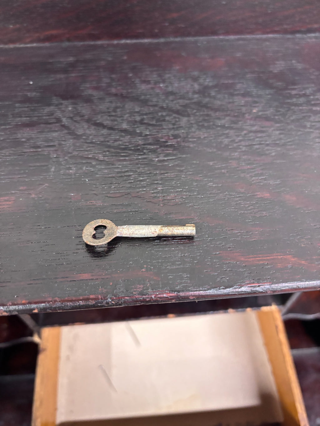 Antique Victorian Petite Secretary Desk with Storage and Key