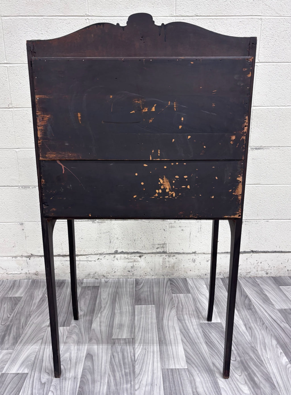 Antique Victorian Petite Secretary Desk with Storage and Key