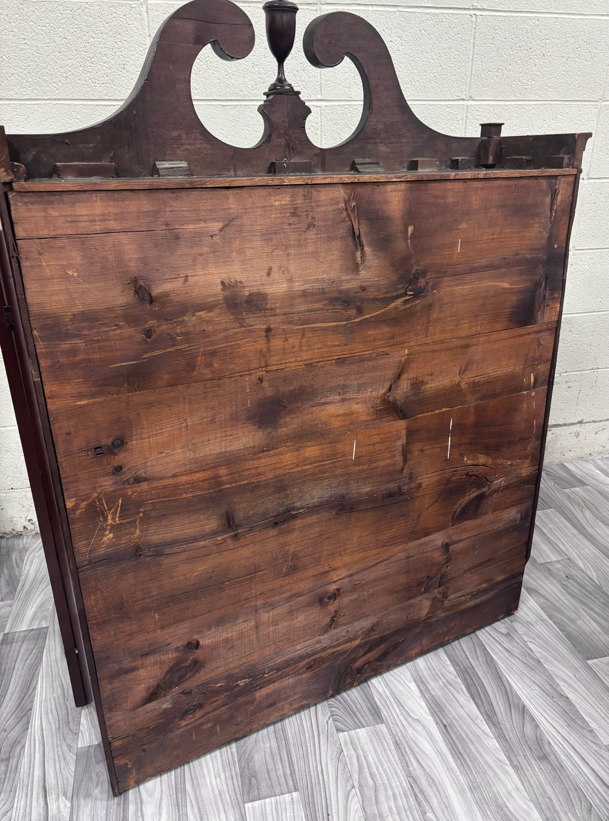 Antique Empire Flame Mahogany Secretary Desk and Bookcase