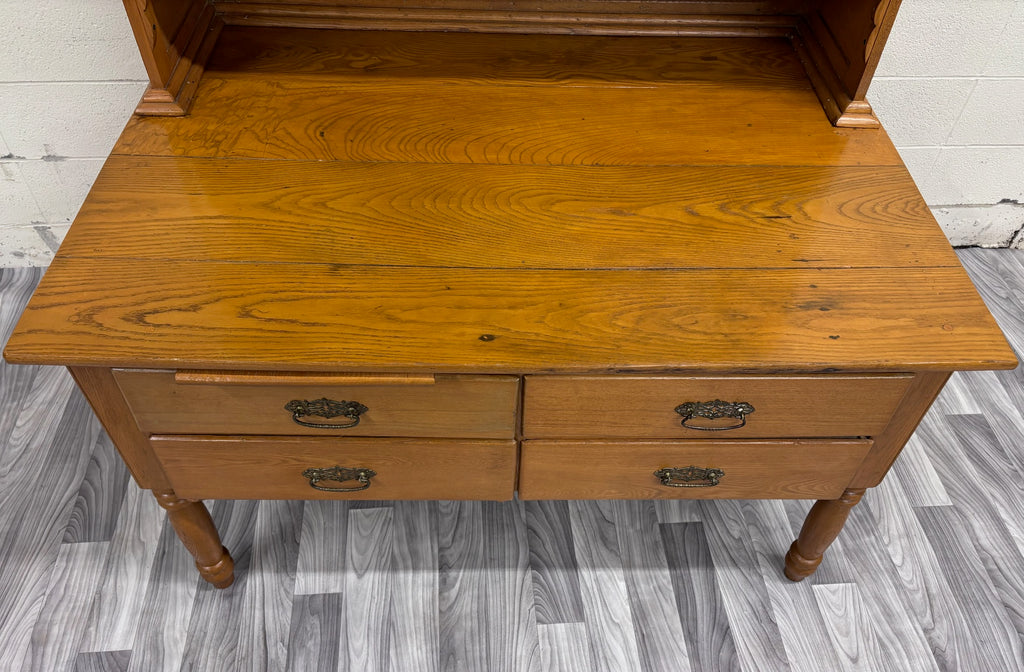 Antique Victorian Possum Belly Baker’s Cabinet with Eagle Crest