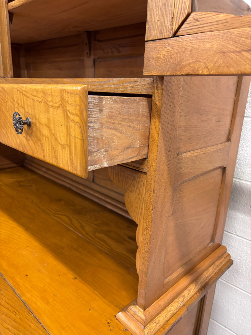 Antique Victorian Possum Belly Baker’s Cabinet with Eagle Crest