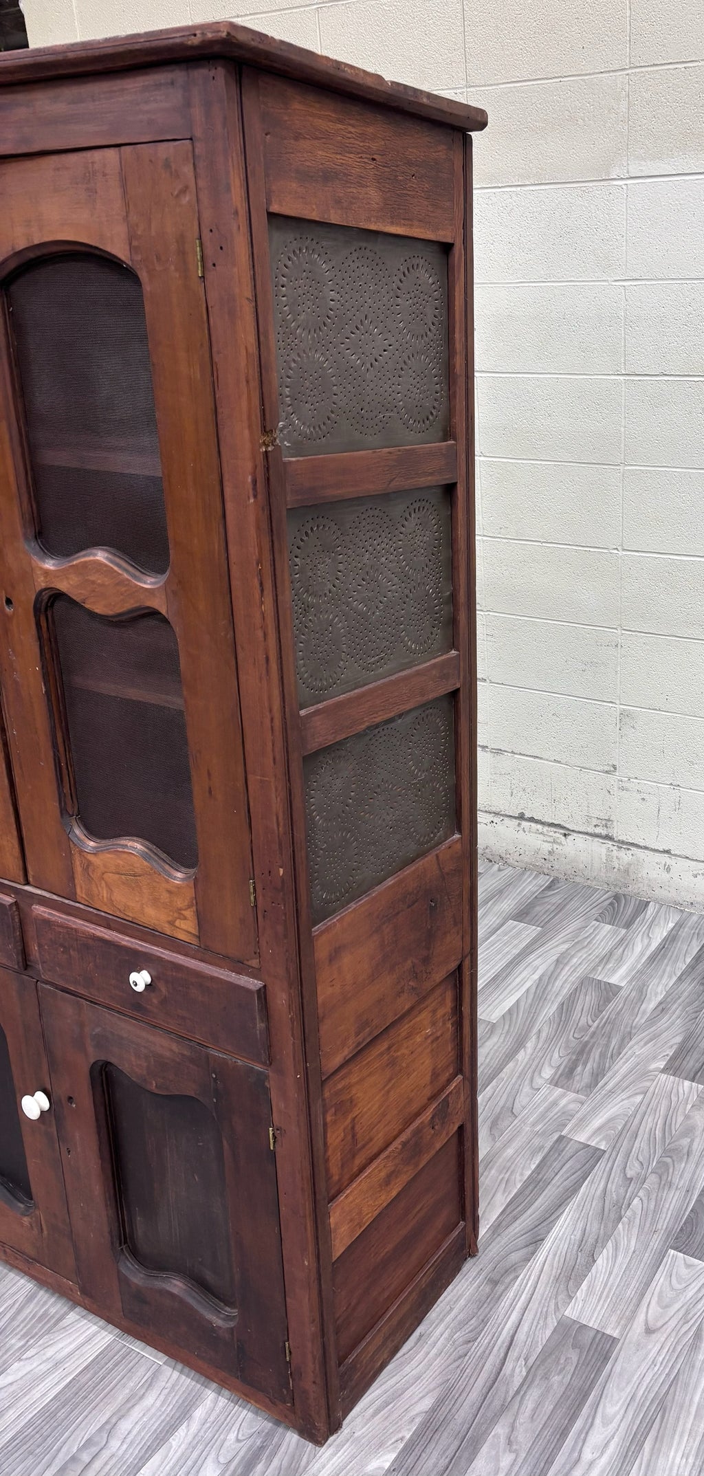 Antique c. 1870-1900 American Primitive Country Pie Safe Cupboard