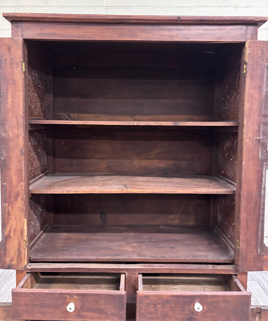 Antique c. 1870-1900 American Primitive Country Pie Safe Cupboard