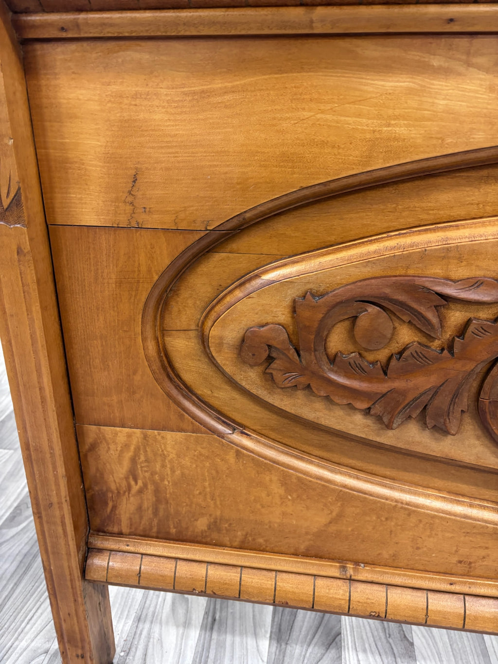 Antique Full Size Victorian Eastlake Carved Floral Acanthus Scrollwork Bed