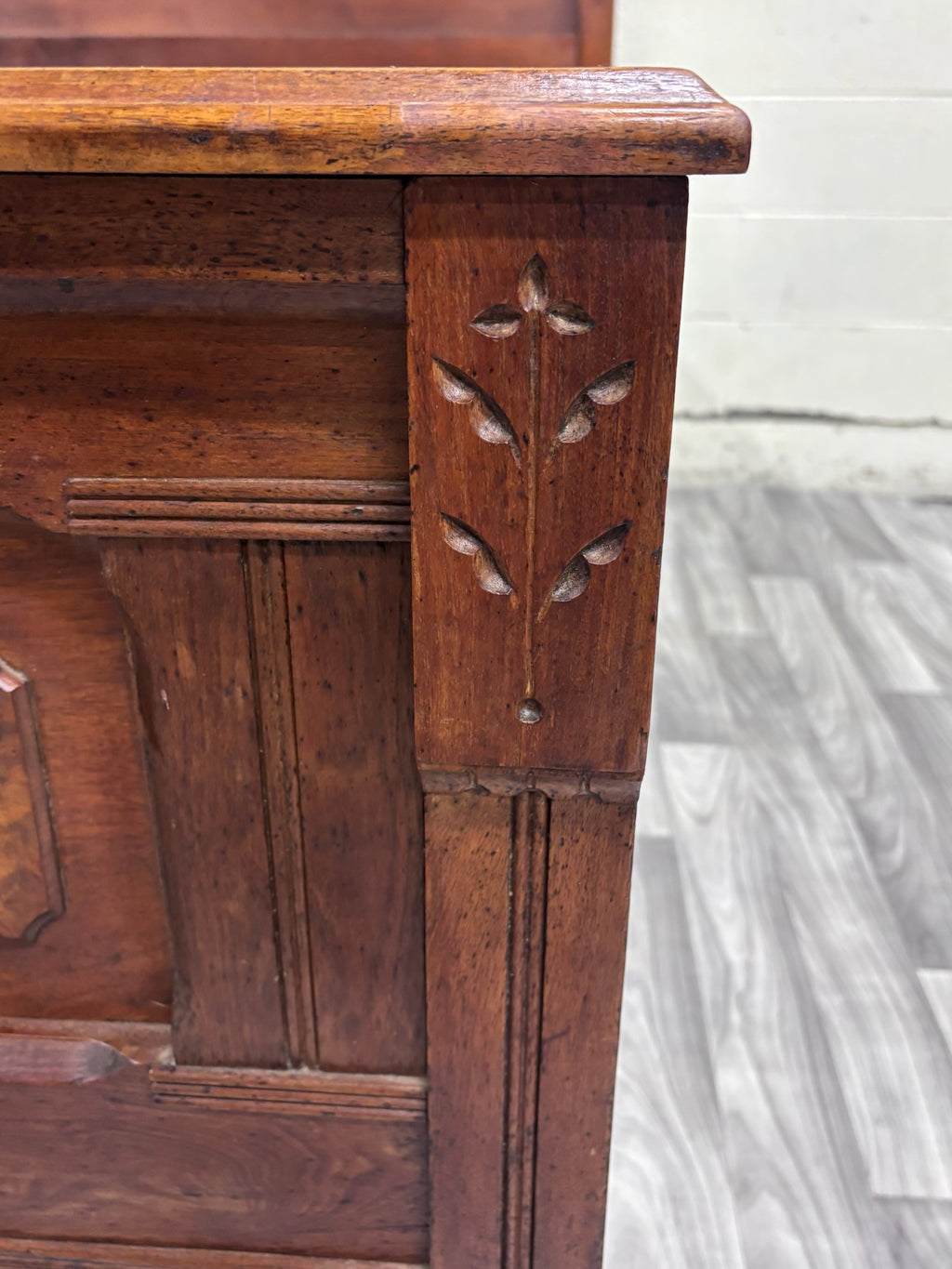 Antique Full Size Victorian Eastlake Monumental Carved Walnut Bed