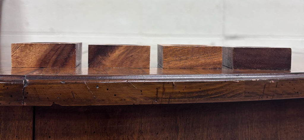 Vintage Solid Wood Square Napkin Rings - Set of 4