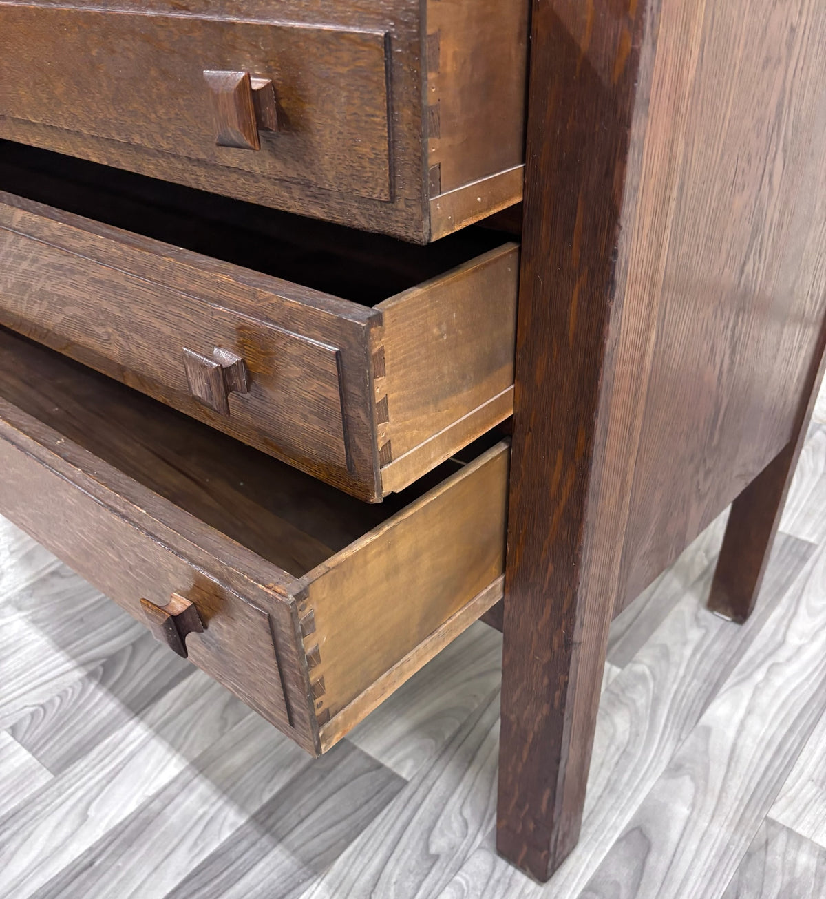 Antique Cron-Kills Co. Arts & Crafts Mission Tiger Oak Secretary Desk