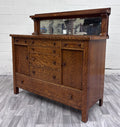Antique American Mission Arts & Crafts Tiger Oak Sideboard Buffet Console