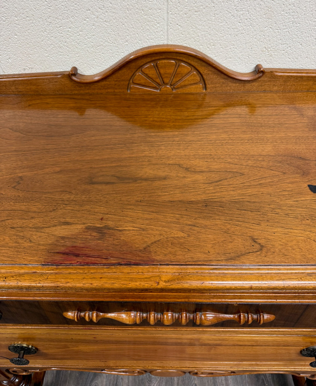 Vintage American Jacobean Tudor Revival Walnut Buffet Sideboard Server