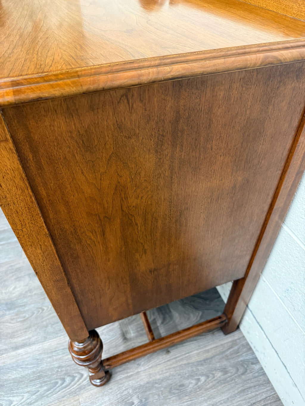 Vintage American Jacobean Tudor Revival Walnut Buffet Sideboard Server