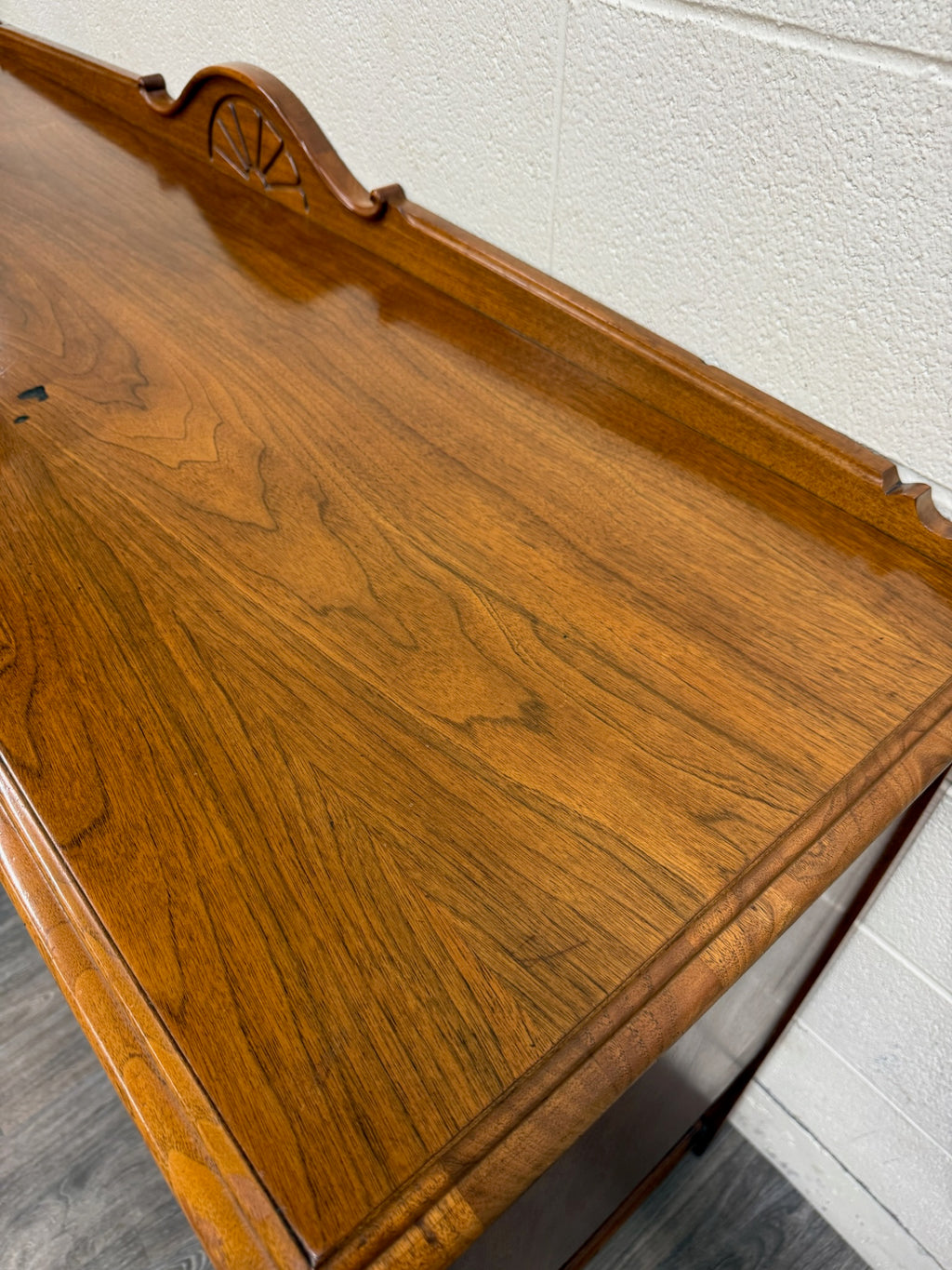 Vintage American Jacobean Tudor Revival Walnut Buffet Sideboard Server