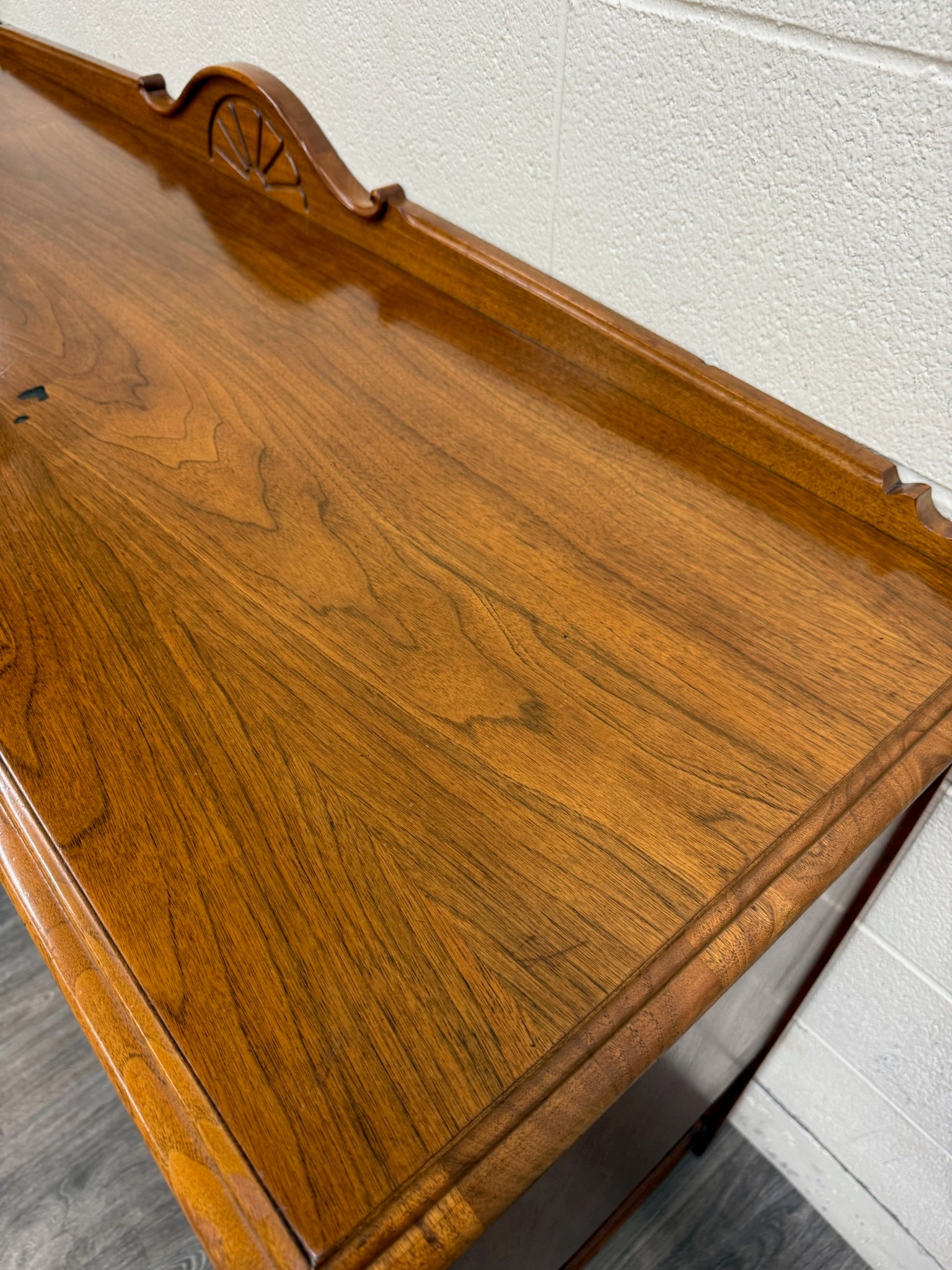 Vintage American Jacobean Tudor Revival Walnut Buffet Sideboard Server