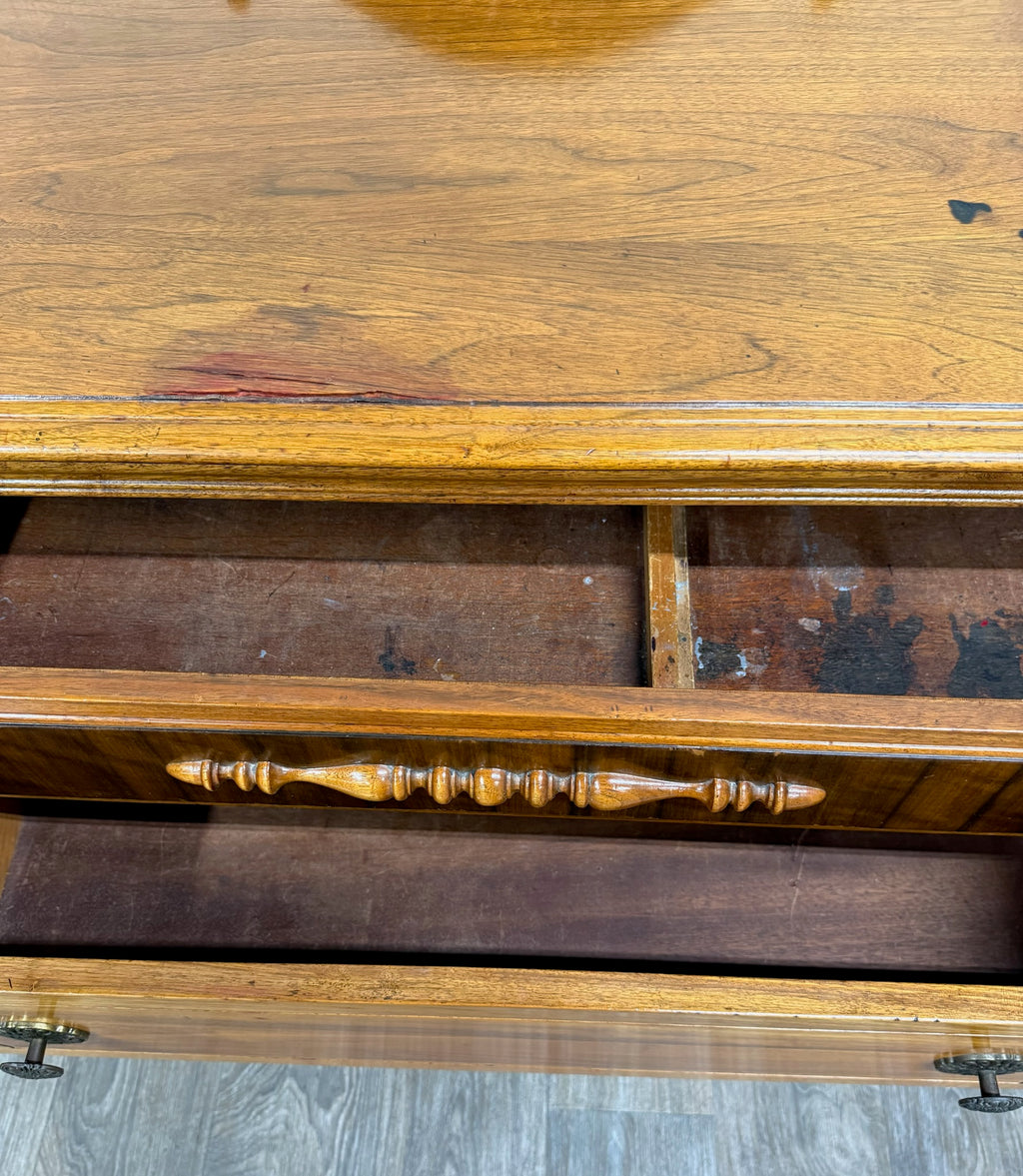 Vintage American Jacobean Tudor Revival Walnut Buffet Sideboard Server