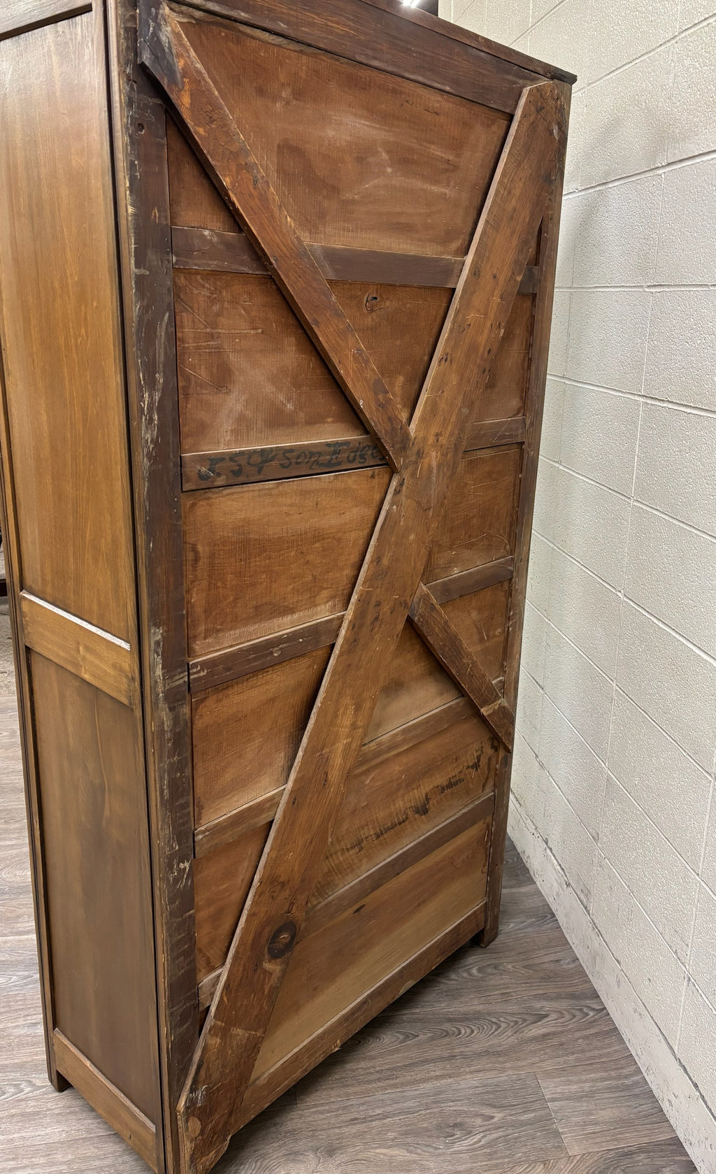 Antique Victorian Eastlake Aesthetic Movement Wardrobe Armoire Hall Cupboard