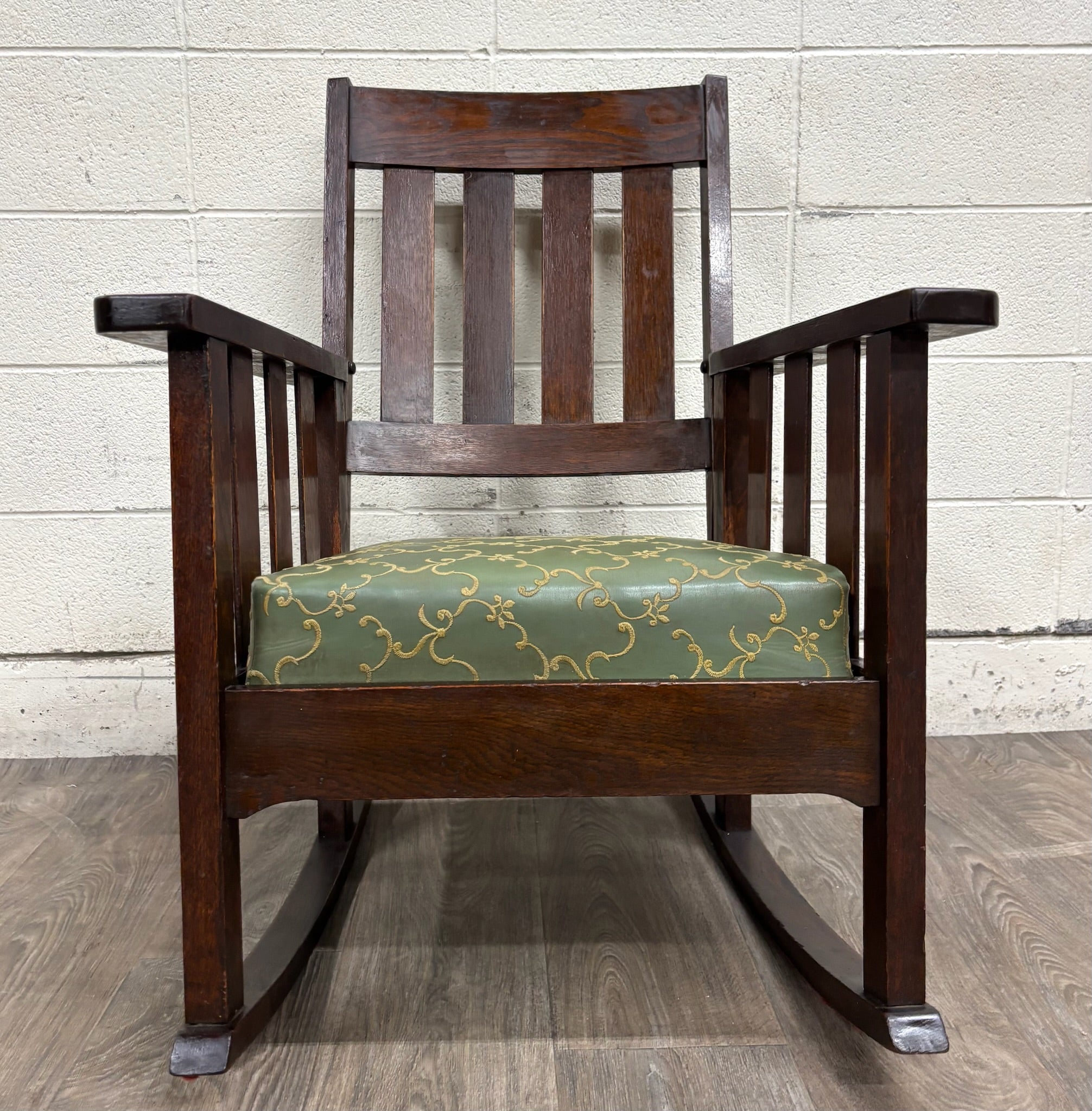 Antique American Arts & Crafts Mission Oak Rocking Chair