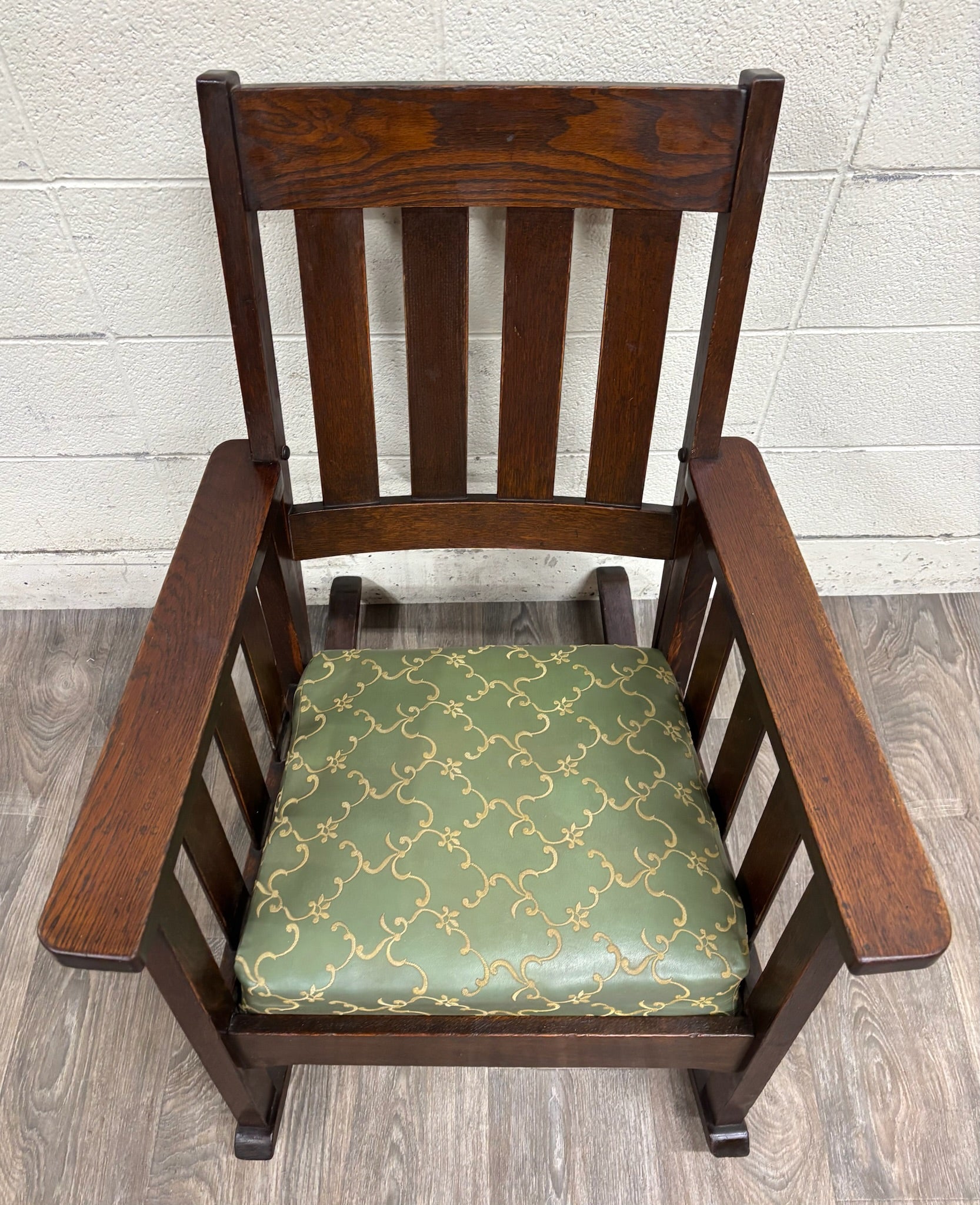 Antique American Arts & Crafts Mission Oak Rocking Chair