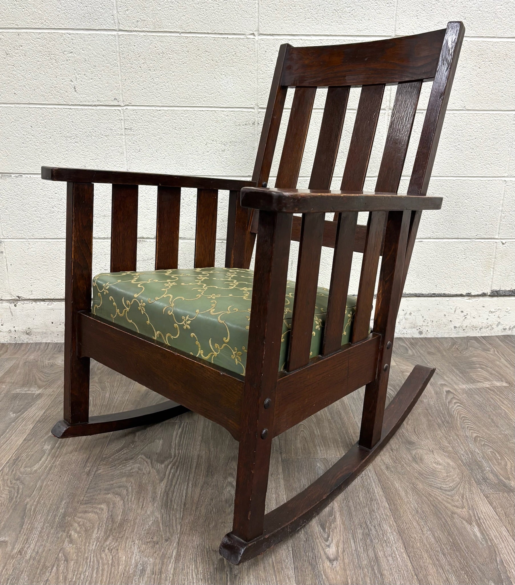 Antique American Arts & Crafts Mission Oak Rocking Chair