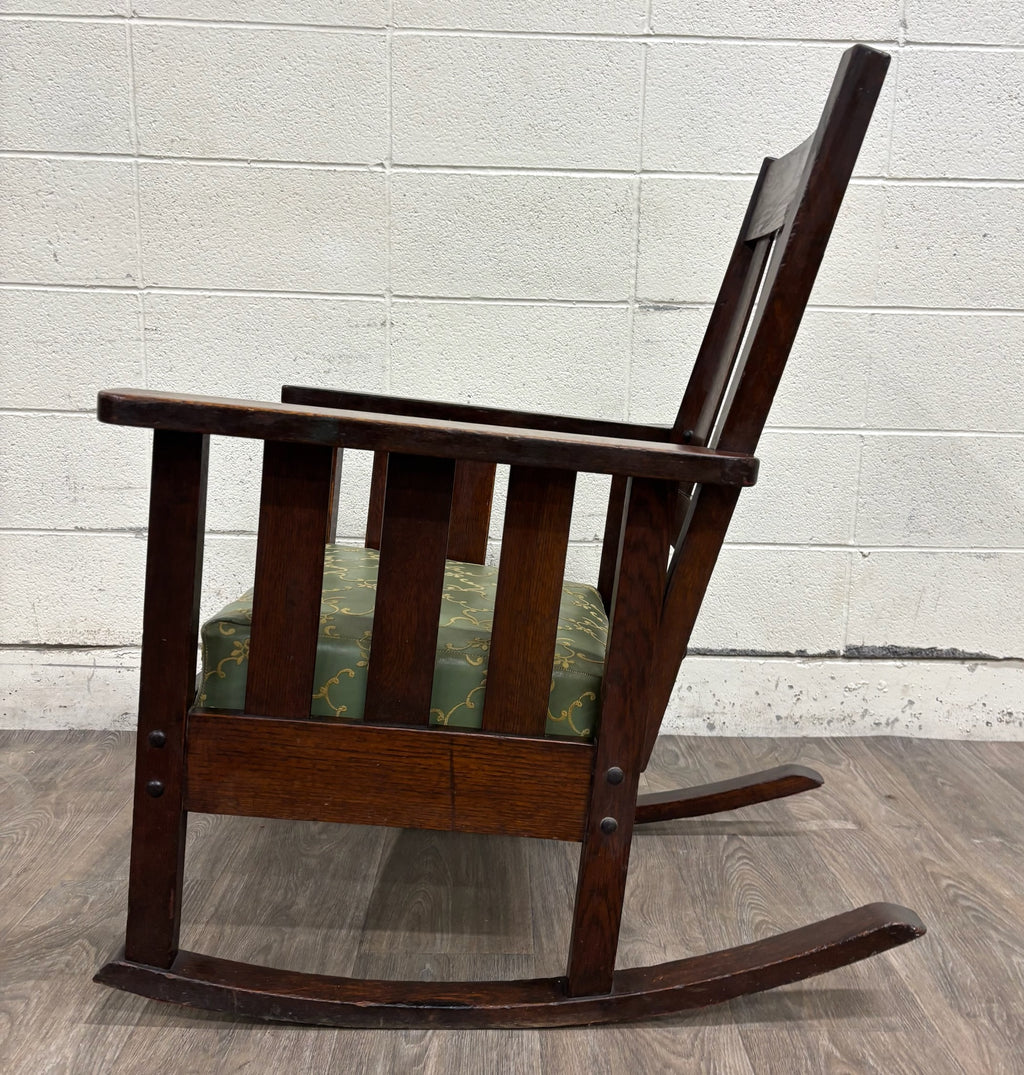 Antique American Arts & Crafts Mission Oak Rocking Chair