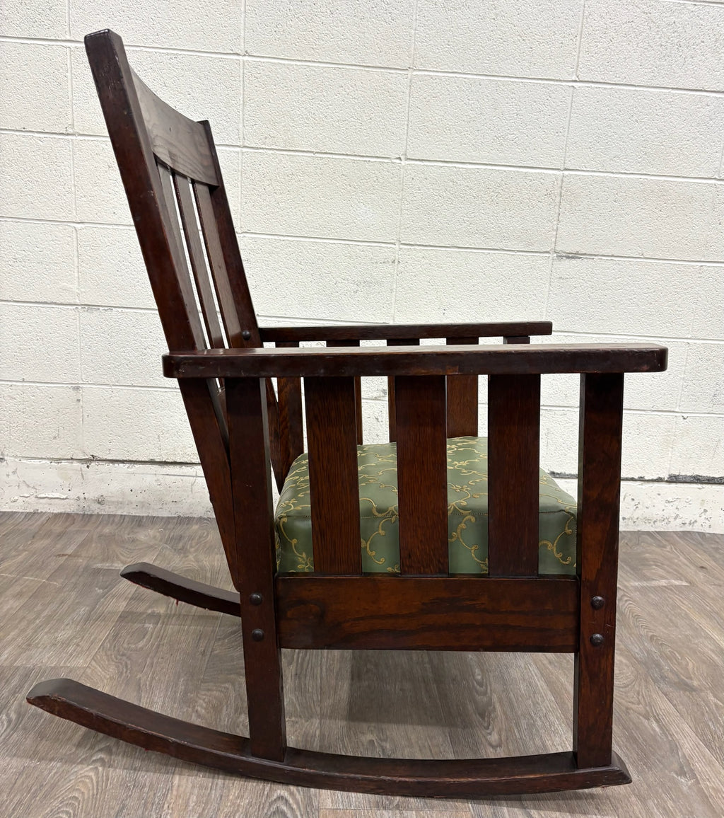 Antique American Arts & Crafts Mission Oak Rocking Chair