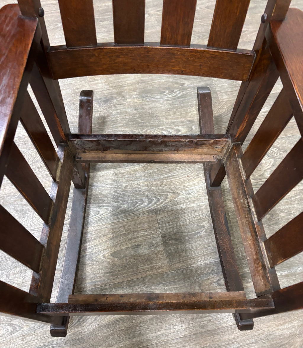 Antique American Arts & Crafts Mission Oak Rocking Chair