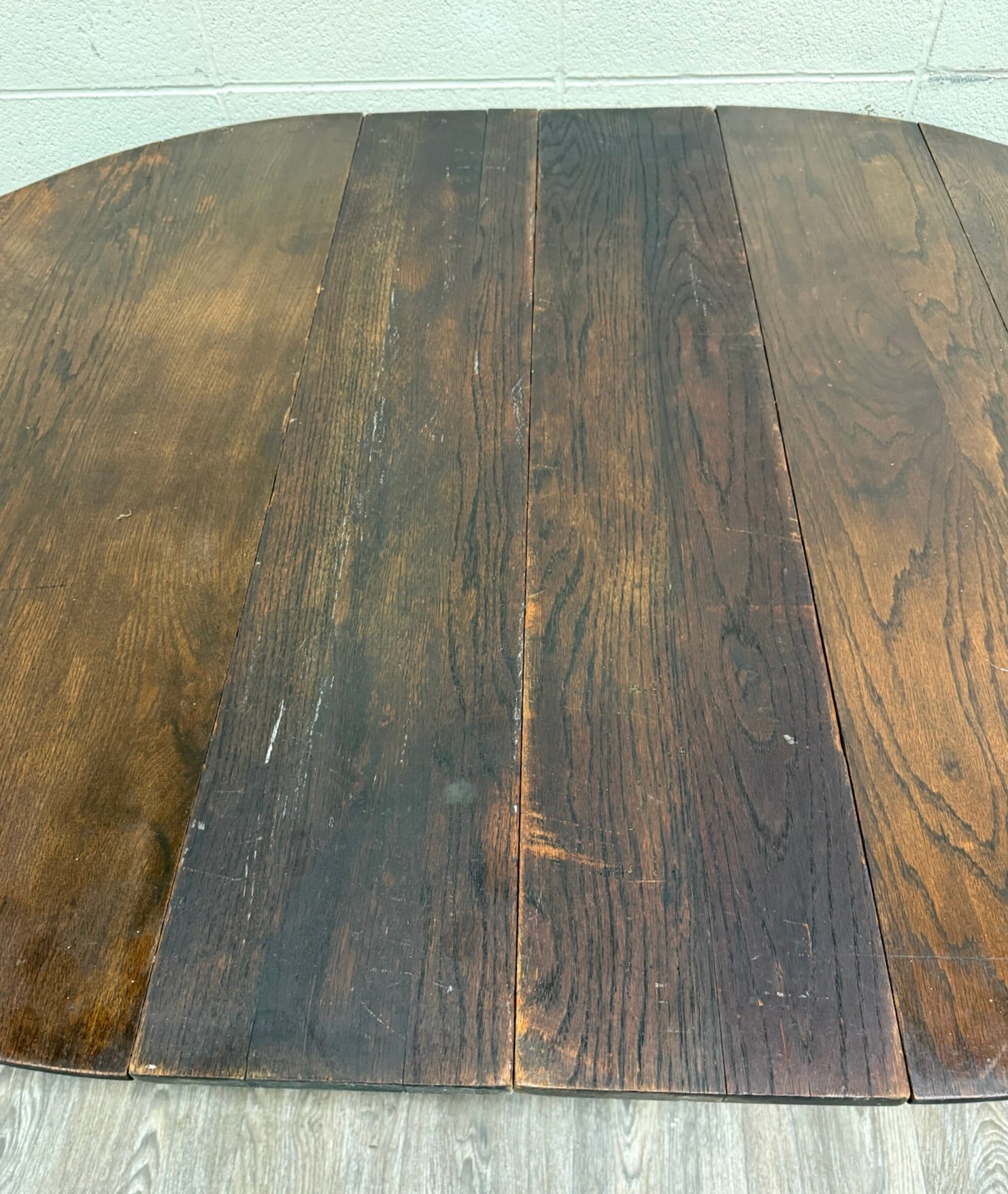 Antique Arts & Crafts Mission Quarter Sawn Oak Pedestal Dining Table