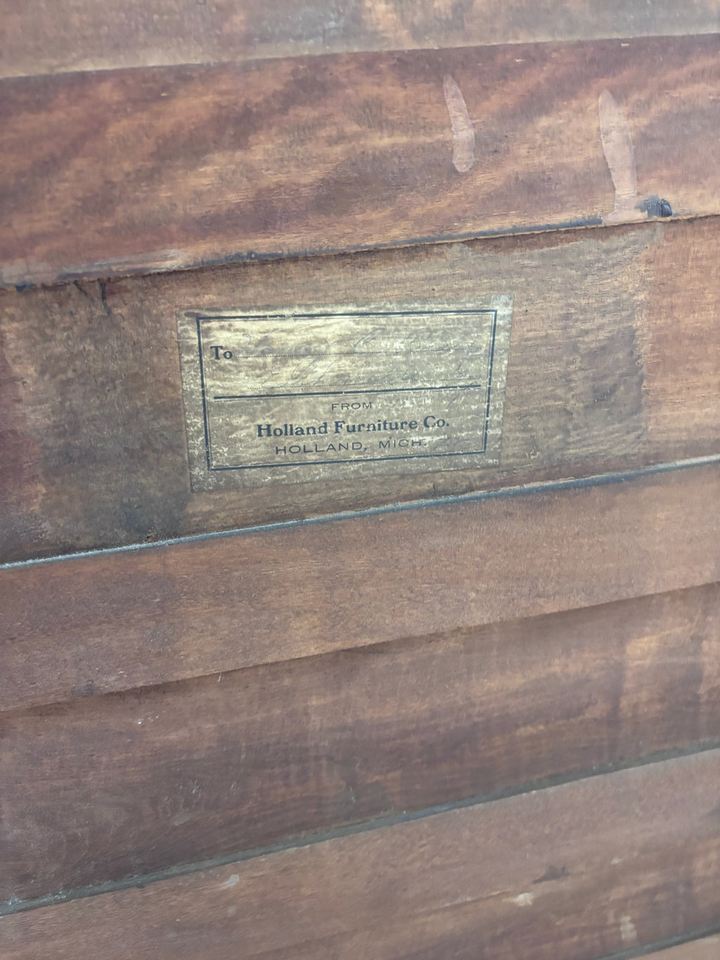 Antique Holland Furniture Co. of Michigan Mahogany Six Drawer Dresser