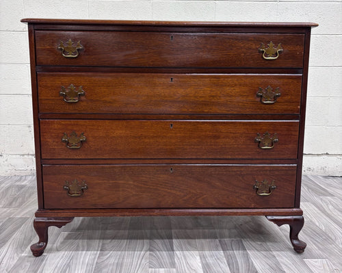 Antique Chippendale Style Mahogany Four Drawer Chest of Drawers Bachelor’s Chest