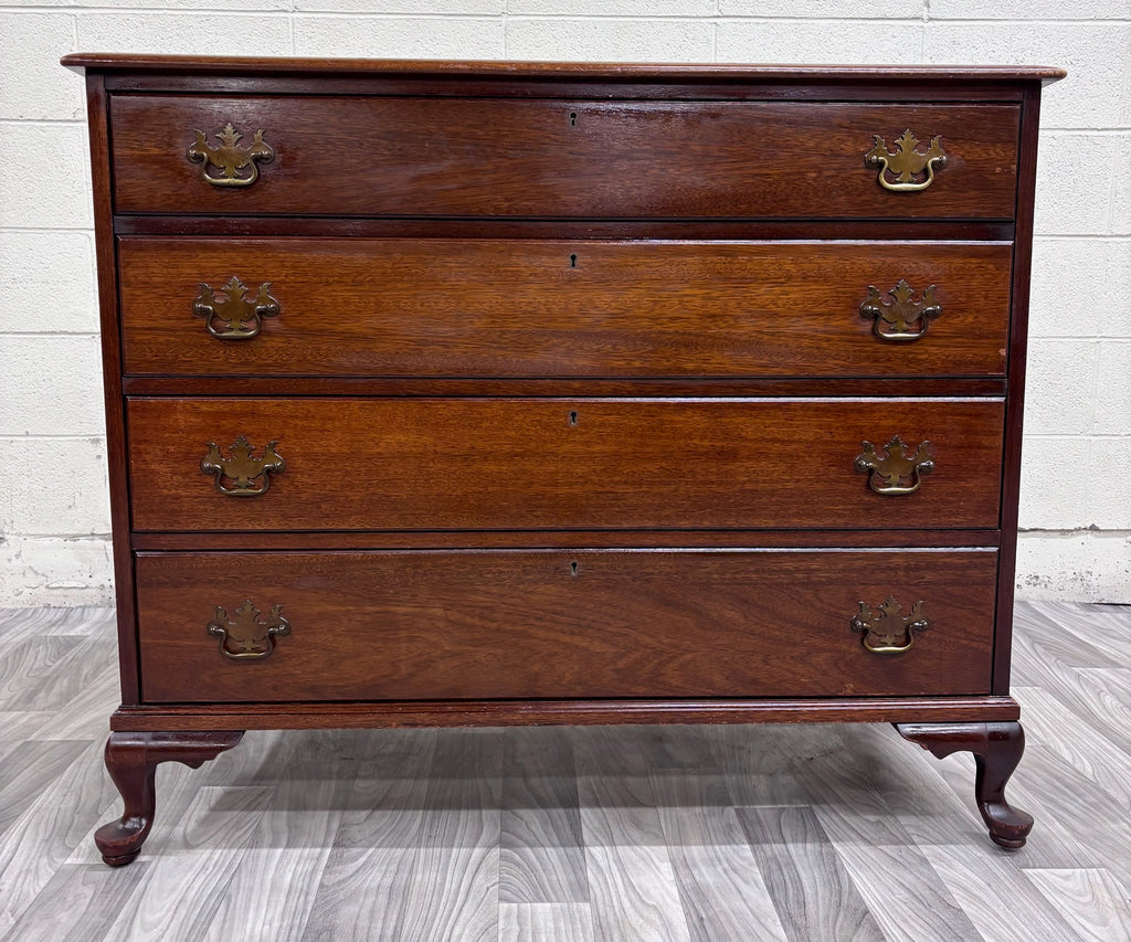 Antique Chippendale Style Mahogany Four Drawer Chest of Drawers Bachelor’s Chest