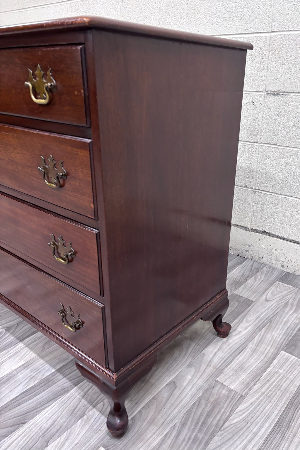Antique Chippendale Style Mahogany Four Drawer Chest of Drawers Bachelor’s Chest