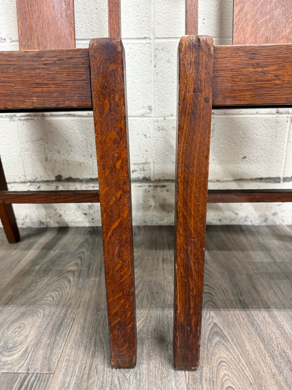 Antique Michigan Chair Company Arts & Crafts Mission Dining Chairs - Pair