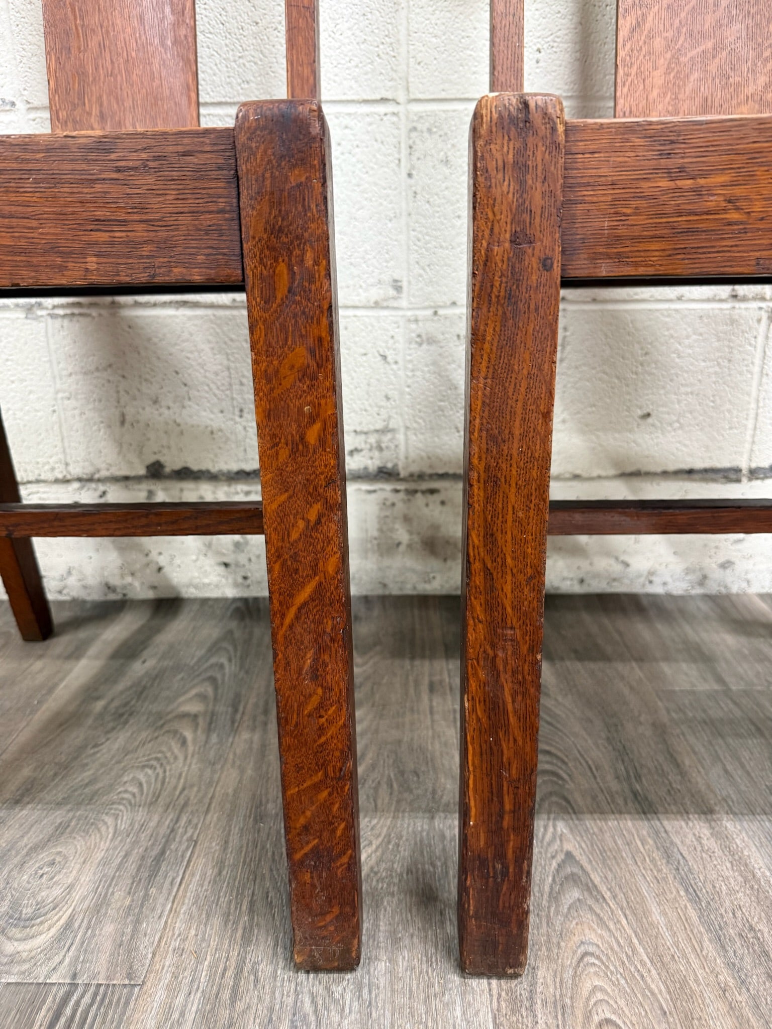 Antique Michigan Chair Company Arts & Crafts Mission Dining Chairs - Pair