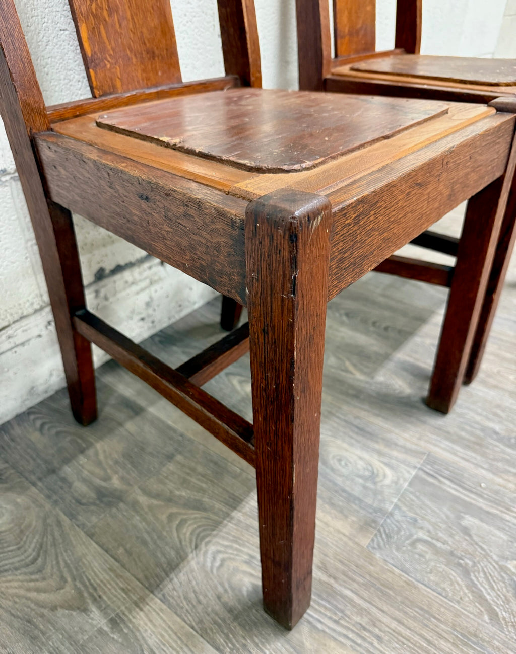 Antique Michigan Chair Company Arts & Crafts Mission Dining Chairs - Pair