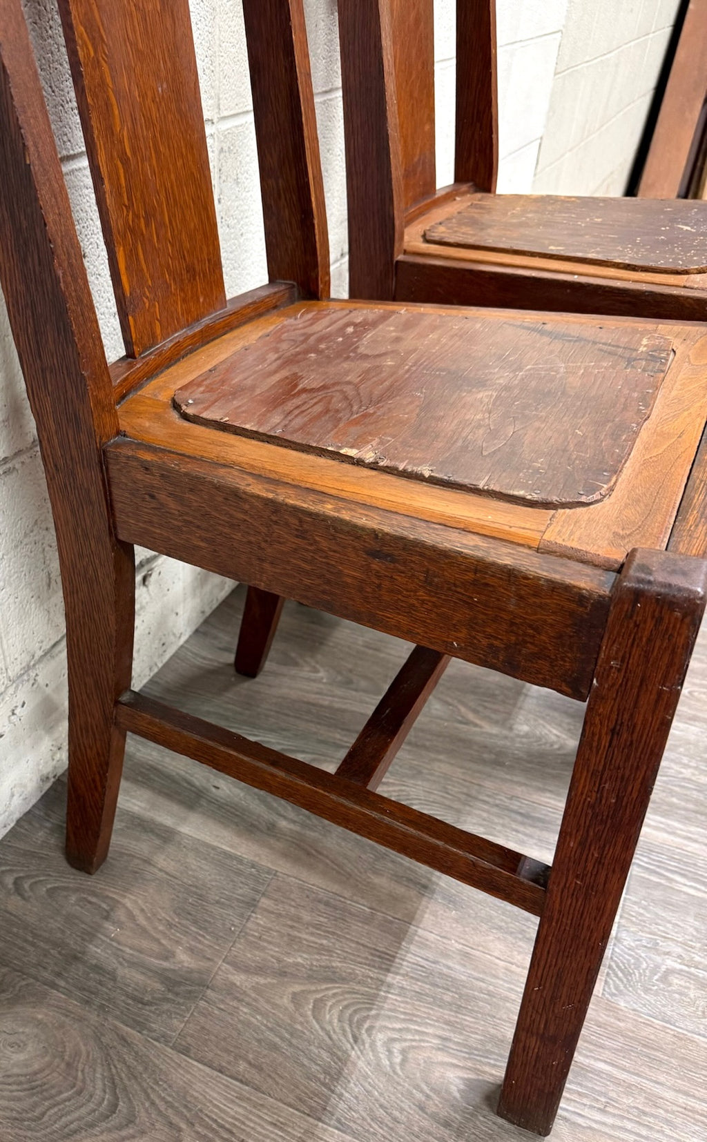 Antique Michigan Chair Company Arts & Crafts Mission Dining Chairs - Pair