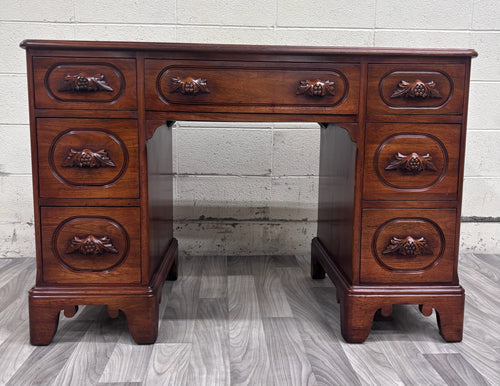 VTG Davis Cabinet Co Lillian Russell Style Black Walnut Executive Writing Desk