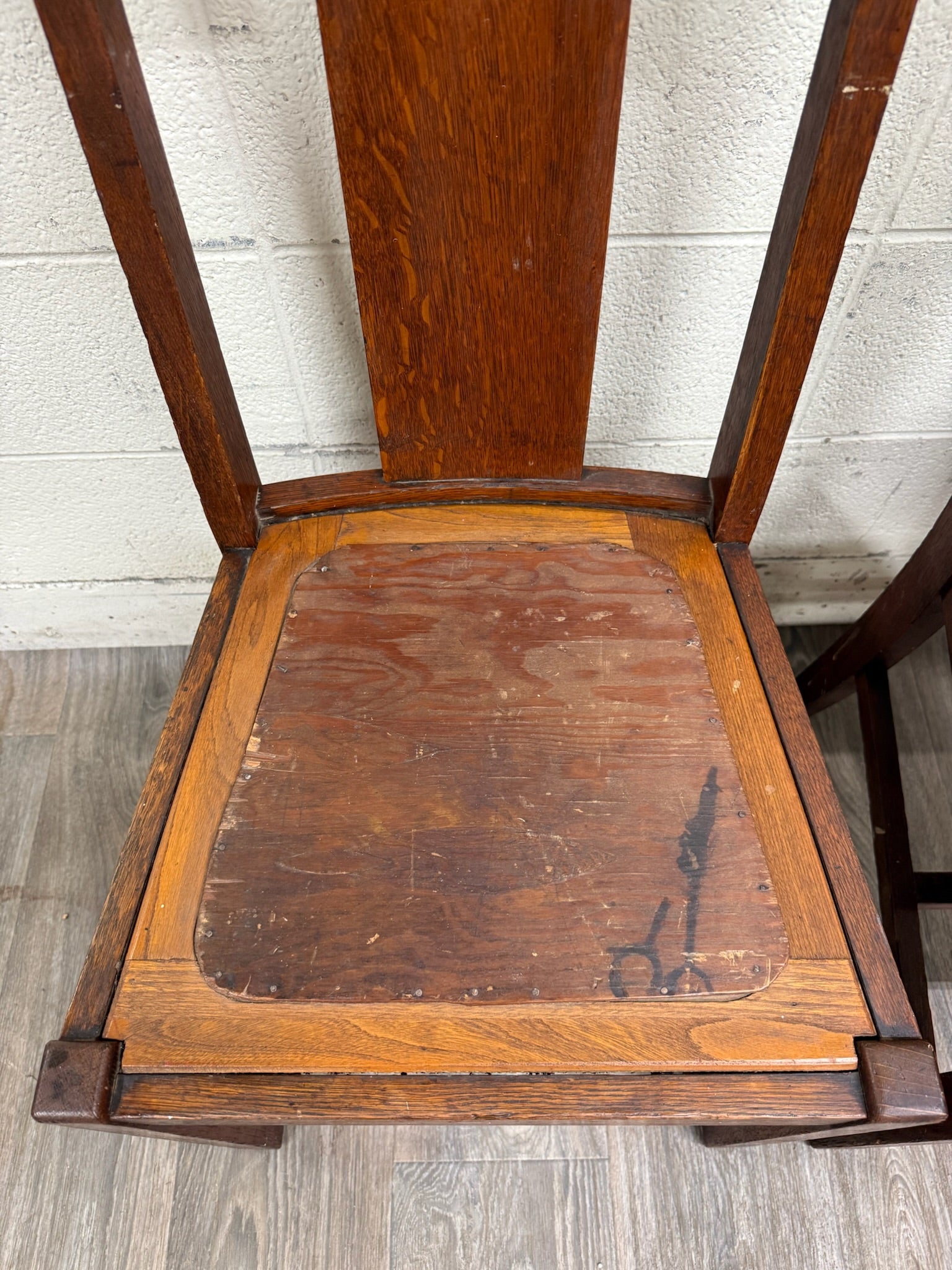 Antique Michigan Chair Company Arts & Crafts Mission Dining Chairs - Pair