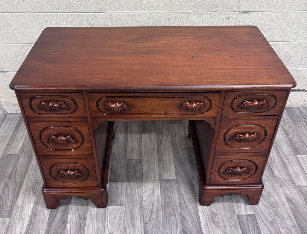 VTG Davis Cabinet Co Lillian Russell Style Black Walnut Executive Writing Desk