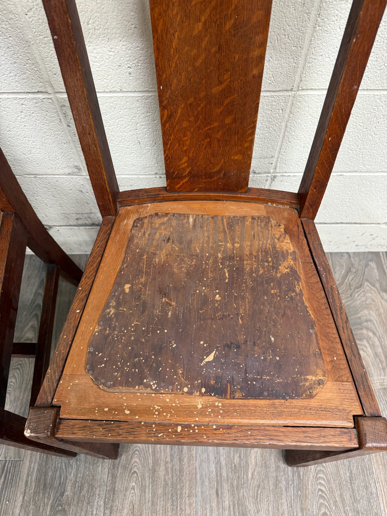 Antique Michigan Chair Company Arts & Crafts Mission Dining Chairs - Pair
