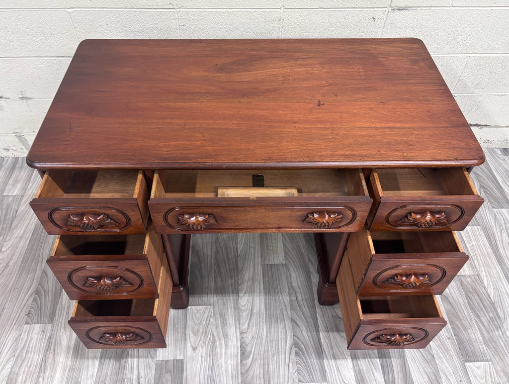 VTG Davis Cabinet Co Lillian Russell Style Black Walnut Executive Writing Desk