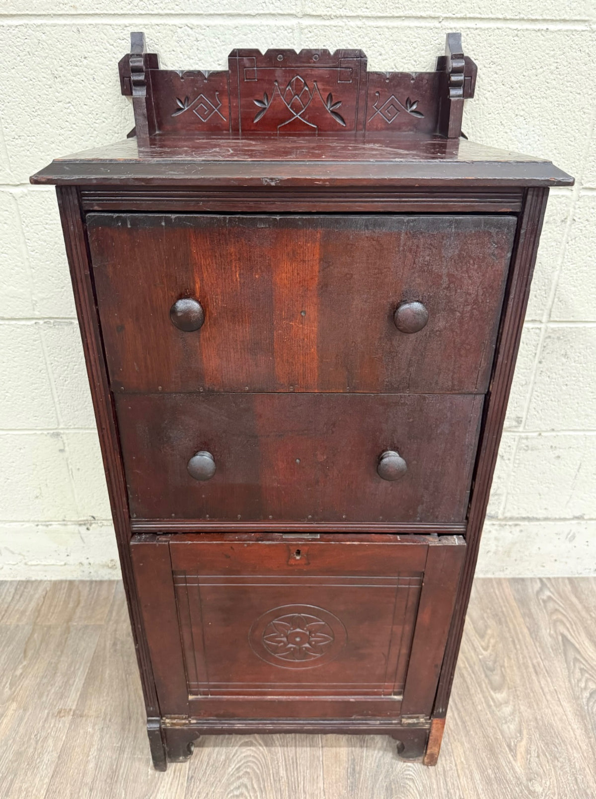 Antique Victorian Eastlake Aesthetic Movement Bedside Cabinet