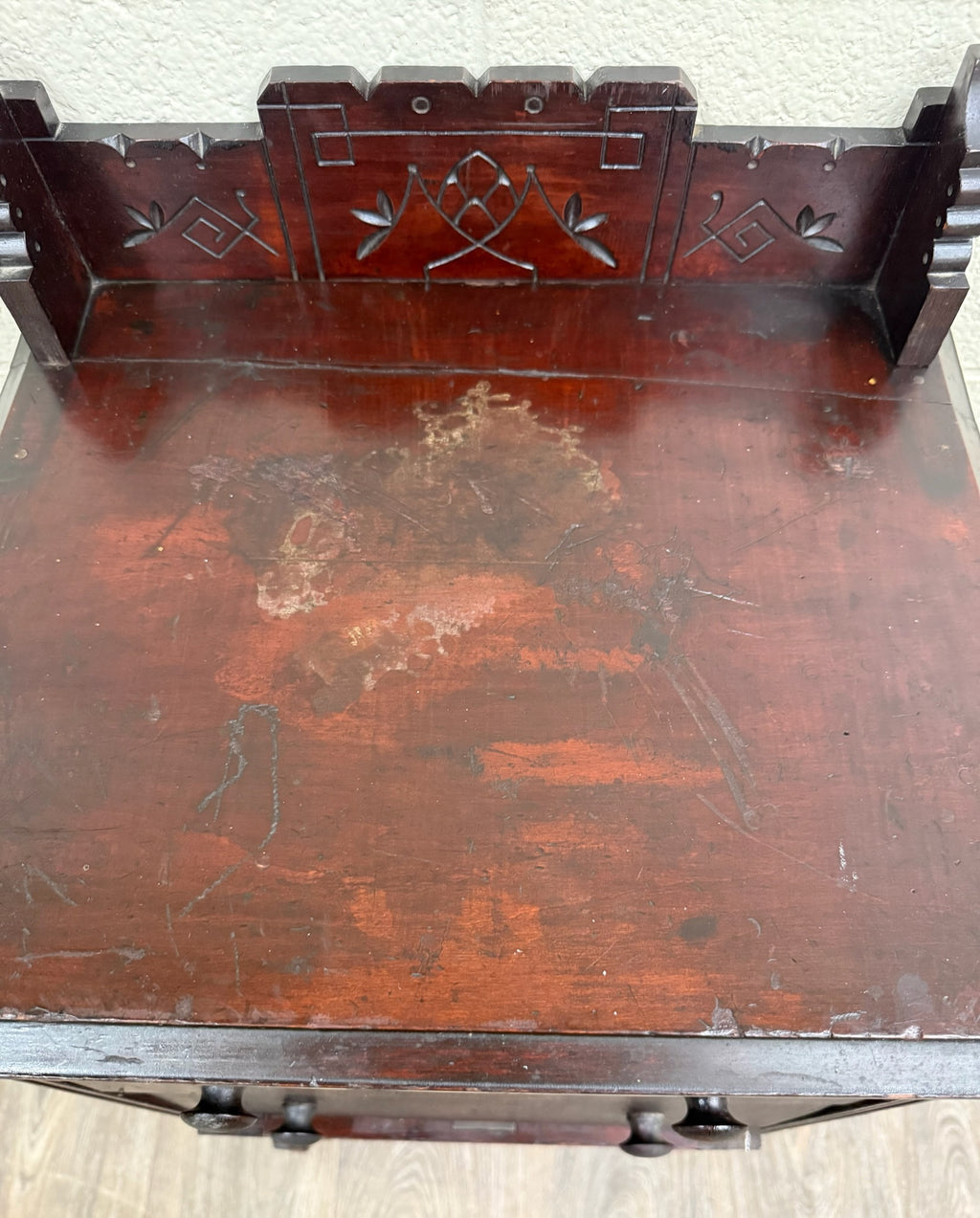 Antique Victorian Eastlake Aesthetic Movement Bedside Cabinet