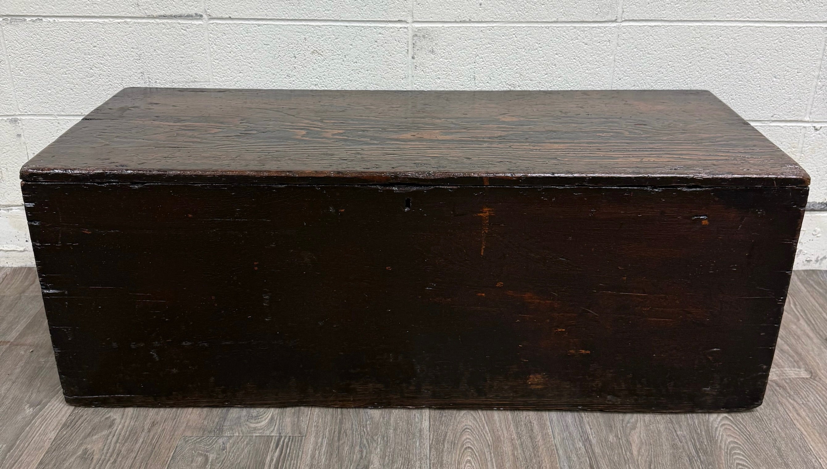 Antique Primitive Painted Pine Blanket Chest Trunk