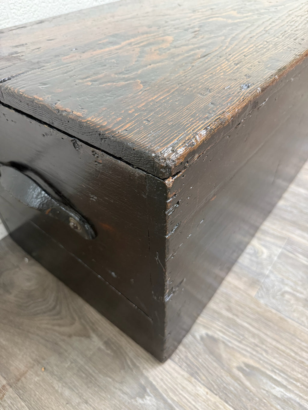 Antique Primitive Painted Pine Blanket Chest Trunk